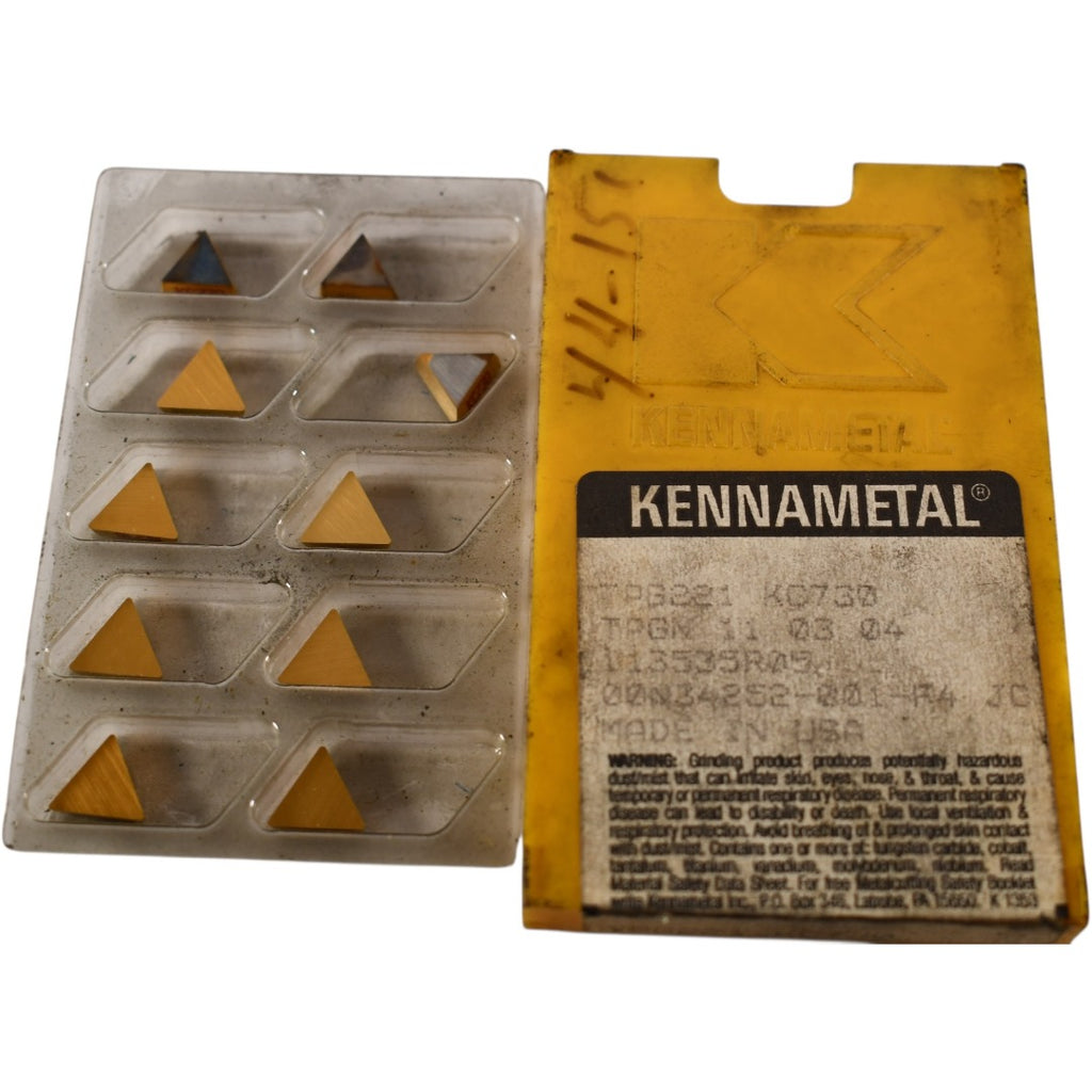 Pack of 10 NEW Kennametal TPG221 Grade KC730 Carbide Insert