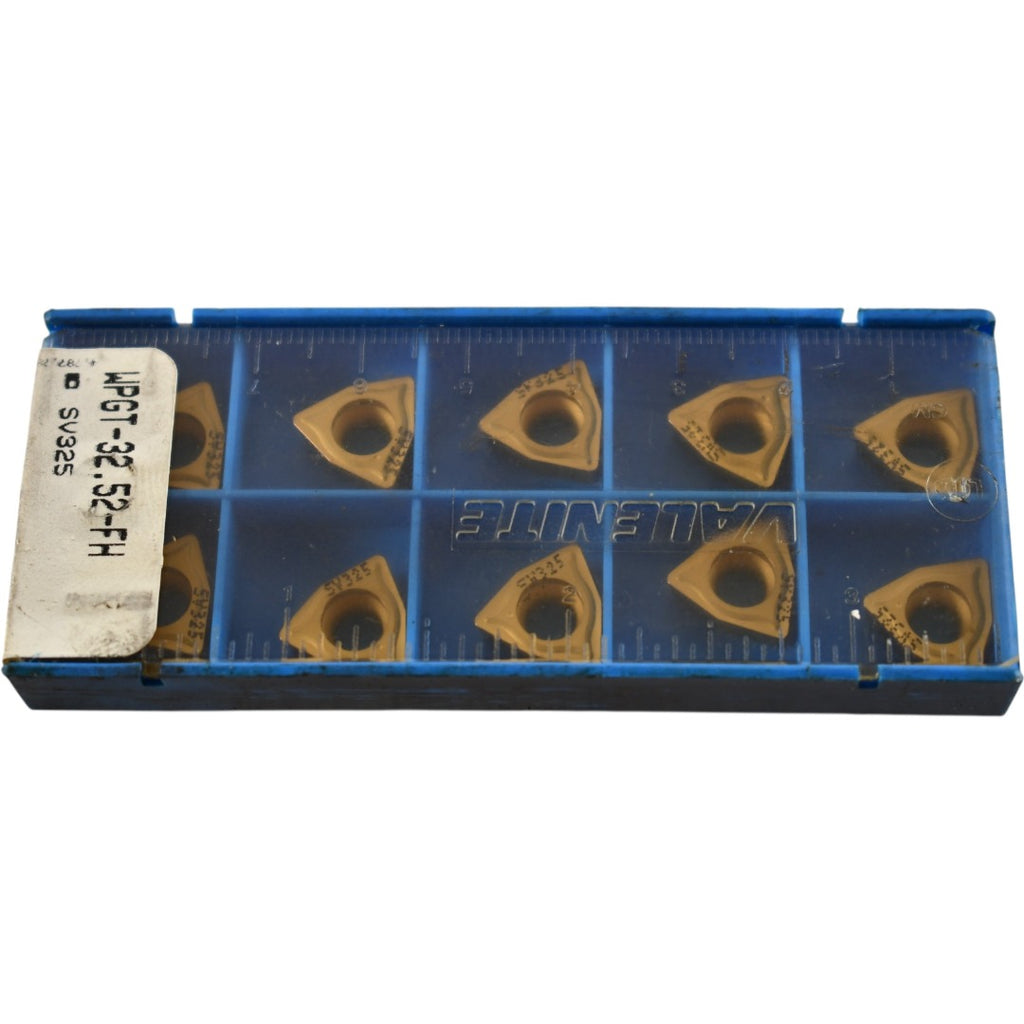 Pack of 10 NEW Valenite WPGT-32.52-FH Grade SV325 Carbide Insert Indexable