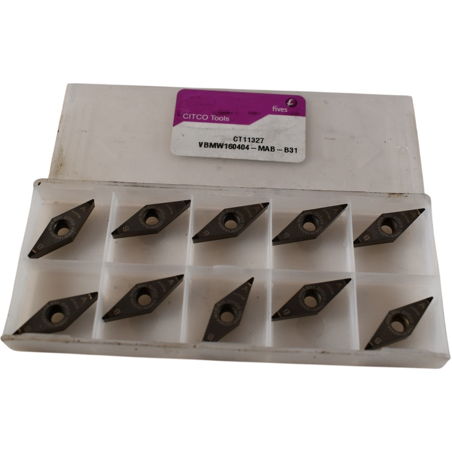 Pack of 10 NEW CITCO Tools CT11327 VBMW160404-MAB-B31 Carbide Insert Indexable