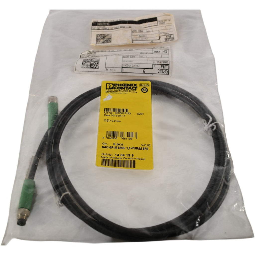 NEW Phoenix Contact 1404199 SAC-8PM-M 8MS Circular Cable Assembly
