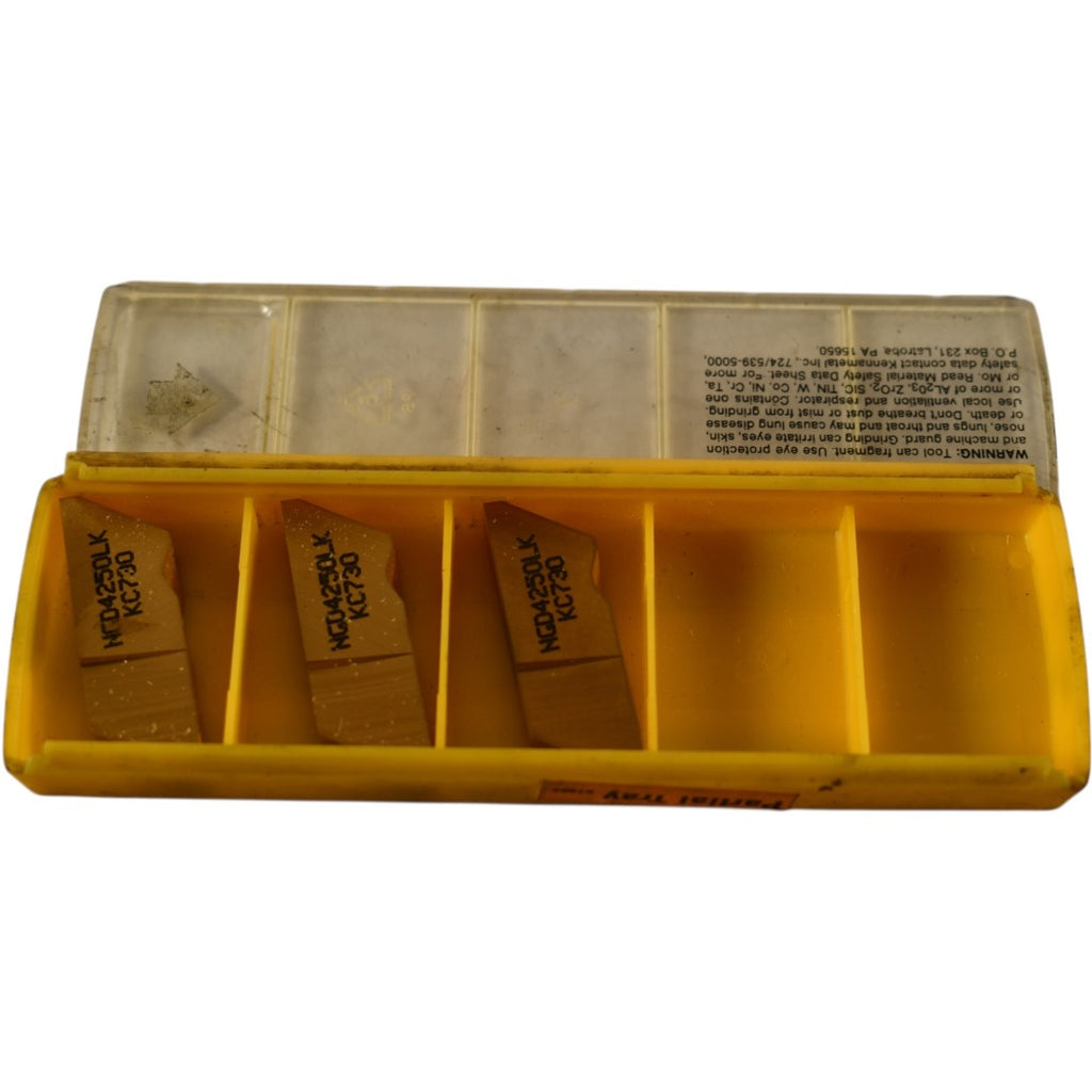 Pack of 3 NEW Kennametal NGD4250LK Grade KC730 Grooving Carbide Insert