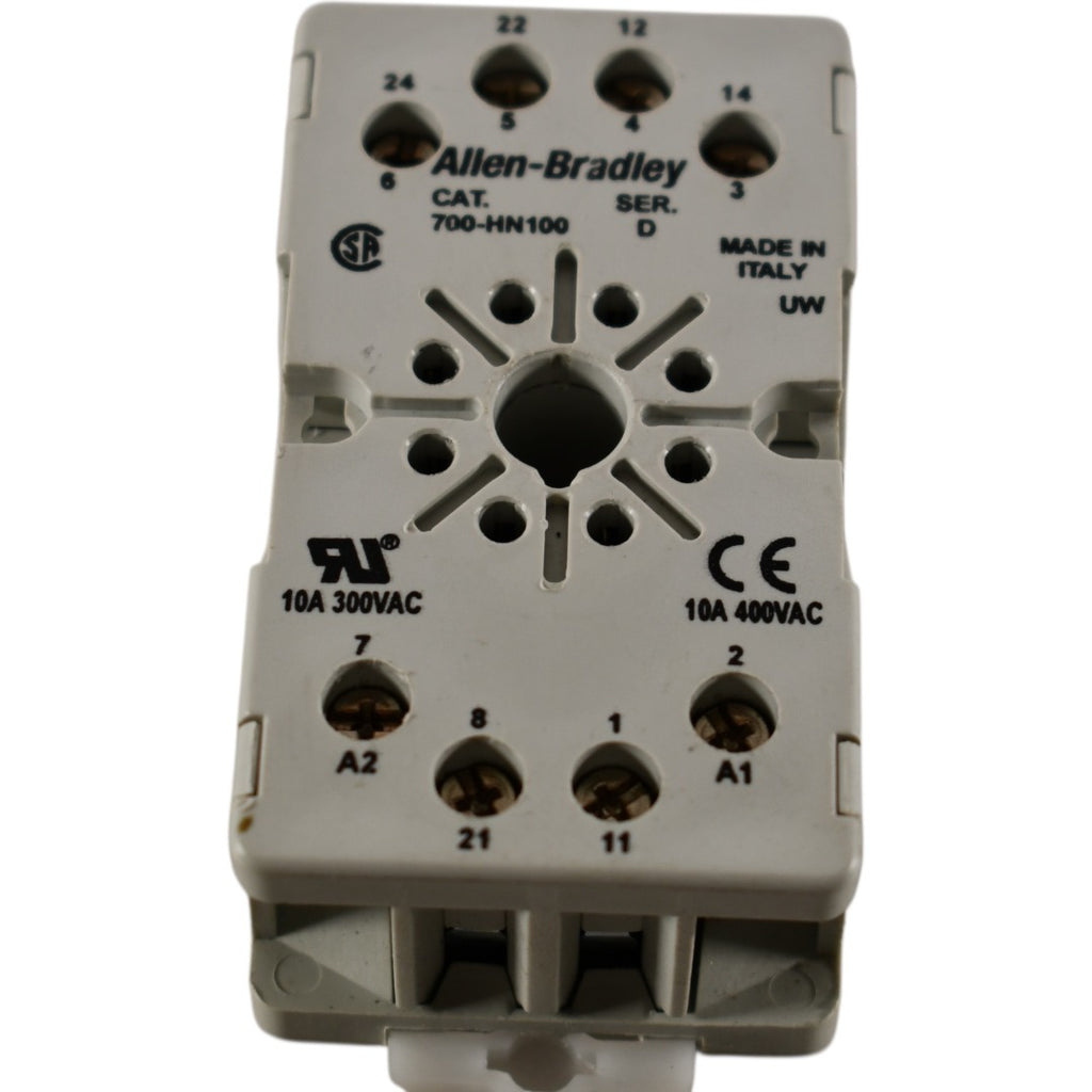 Allen Bradley 700-HN100 Relay Socket, 8 Pin, Guarded Touch Safe ScrewTerminals