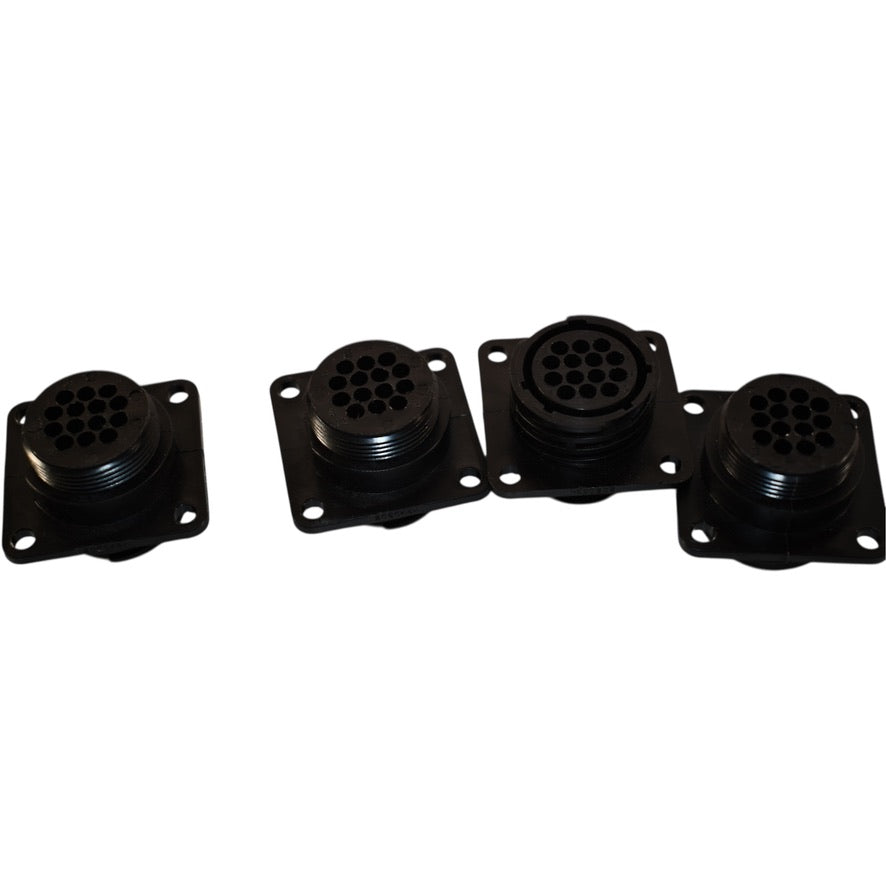 Lot of 4 NEW Amp 206043-1 14 Position Circular Connector Receptacle Housing Panel Mount