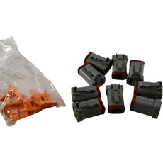 Lot of 9 NEW Deutsch DT06-4S 4-Pin DT Series Connector Plugs (Sockets)
