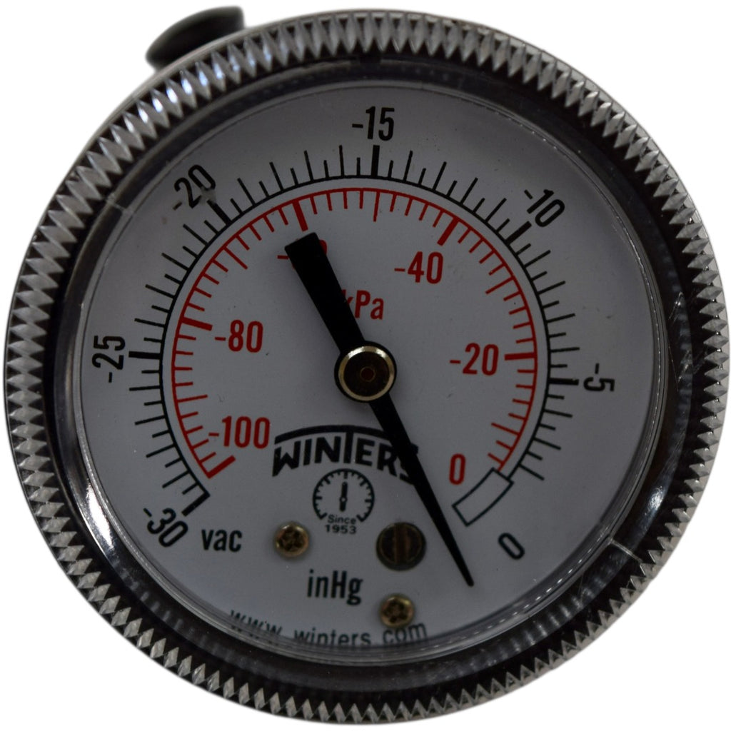 Winters 0 to -30 VAC inHg Pressure Gauge Industrial Vacuum Meter