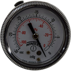 Winters 0 to -30 VAC inHg Pressure Gauge Industrial Vacuum Meter