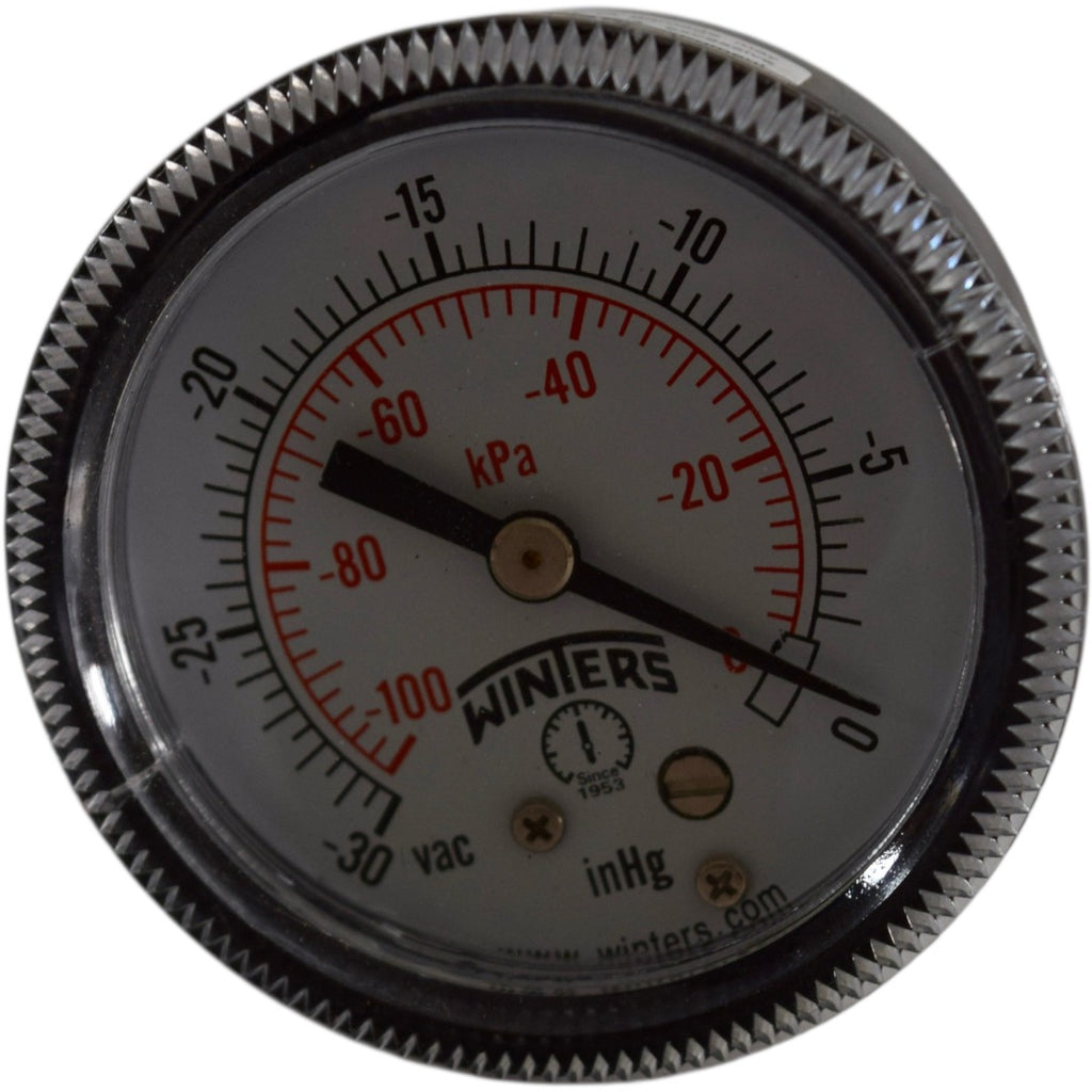 Winters 0 to -30 VAC inHg Pressure Gauge Industrial Vacuum Meter