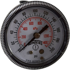 Winters 0-200 PSI Pressure Gauge 0-1400 kPa