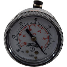 Winters 0 to -30 VAC inHg Pressure Gauge Industrial Vacuum Meter