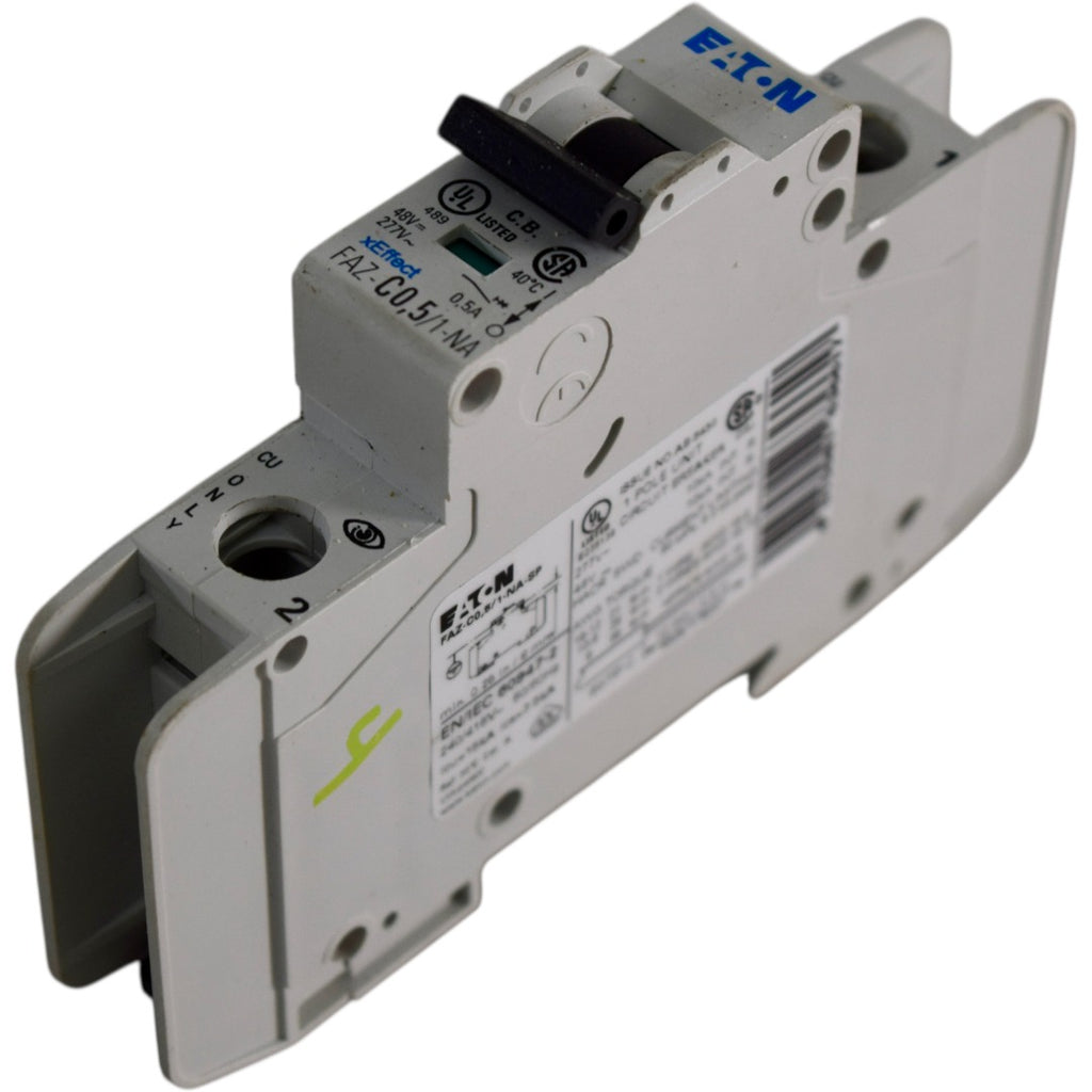Eaton FAZ-C0,5/1-NA Circuit Breaker 1-Pole 0.5A 277V C-Curve UL489