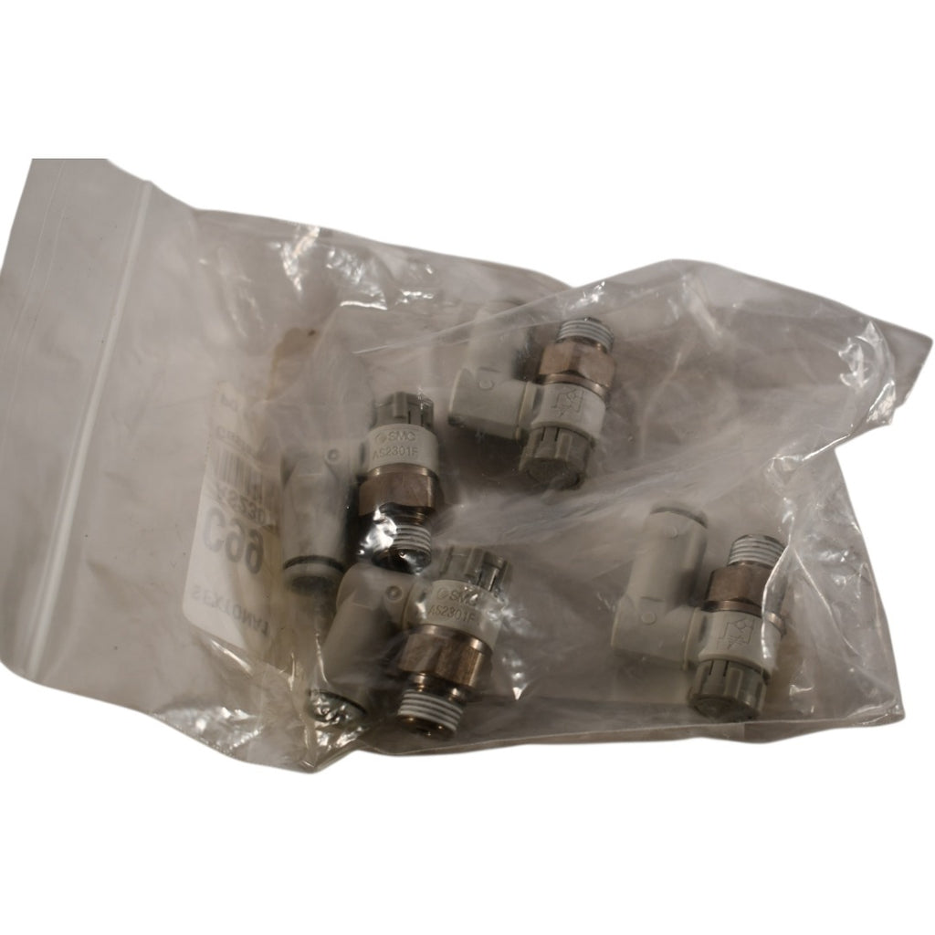 (Pack of 4) NEW SMC AS2301F-01-06SA Flow Control Valve | R1/8 Port | 6mm Tube