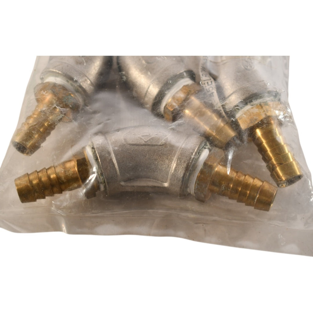 Lot of 4 NEW 1/2'' 304 Barb Coupling Fittings 45 deg.