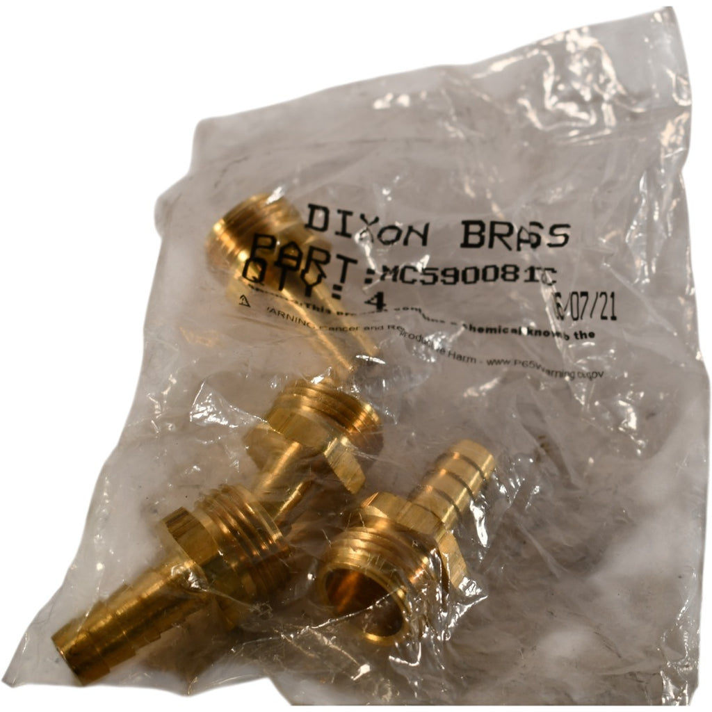 Pack of 4 NEW Dixon 5900812C 3/4'' Male GHT x 1/2'' Hose ID Brass Fittings