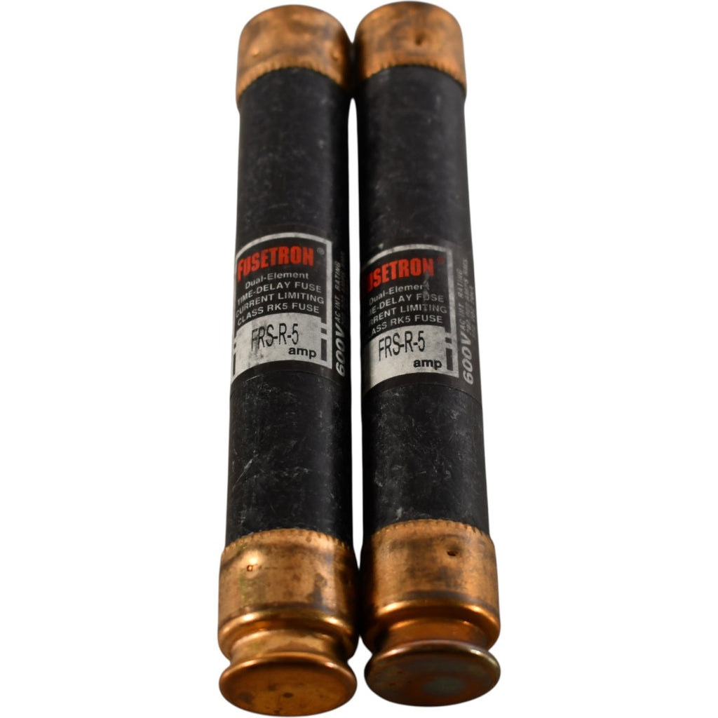 Lot of 2 NEW Bussmann FRS-R-5 Fusetron Class RK5 Fuses 5A 600V Time-Delay