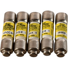 Lot of 5 NEW Bussmann LP-CC-8 Class CC Fuses 8A 600V Time-Delay Low-Peak