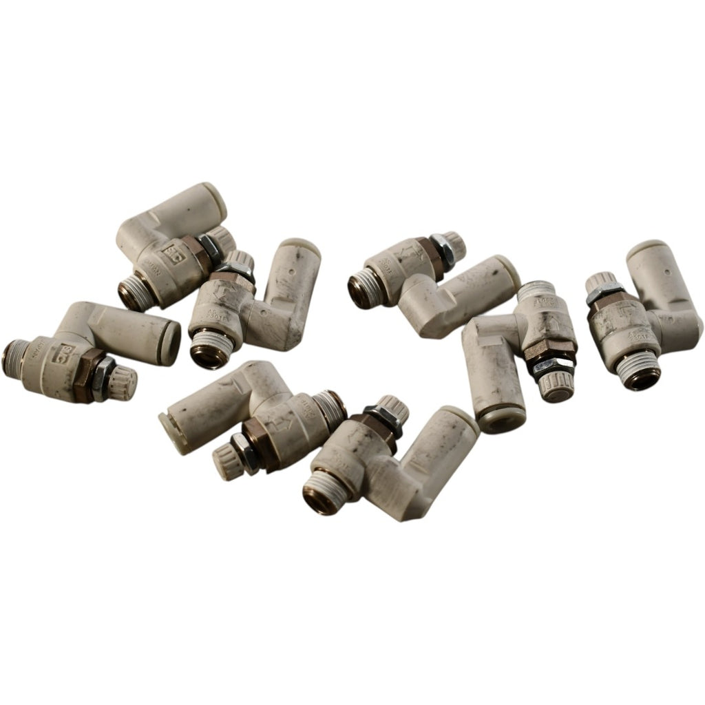 Lot of 8 SMC AS2301F Flow Control Valves One-Touch Fittings Pneumatic