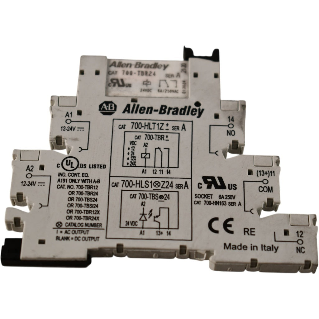 Allen Bradley 700-HLT1Z Ser A Terminal Block Relay with 700-TBR24 Relay 24VDC