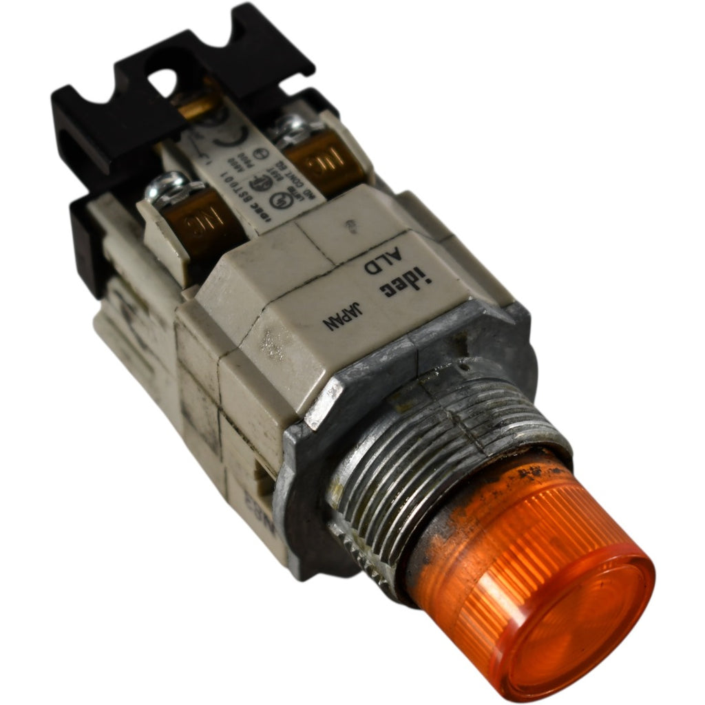 IDEC ALD Amber LED Indicator Light with BST010 Contact Block Spring Loaded