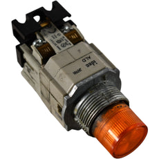 IDEC ALD Amber LED Indicator Light with BST010 Contact Block Spring Loaded