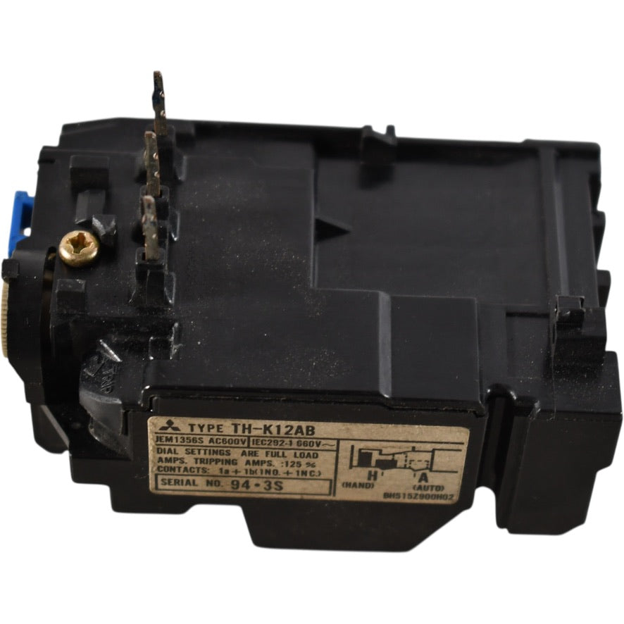 Mitsubishi TH-K12AB Thermal Overload Relay 600VAC 1A+1B Contacts