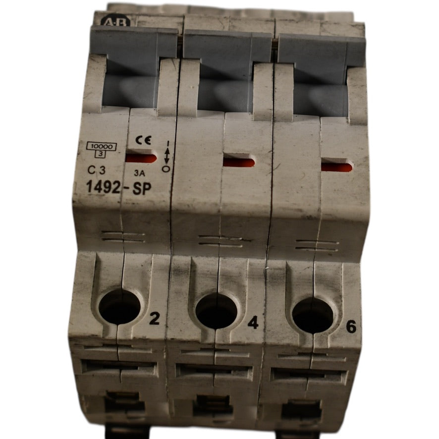 Allen-Bradley 1492-SP3D030 Ser C Circuit Breaker 3A 3P 480Y/277VAC Din Rail