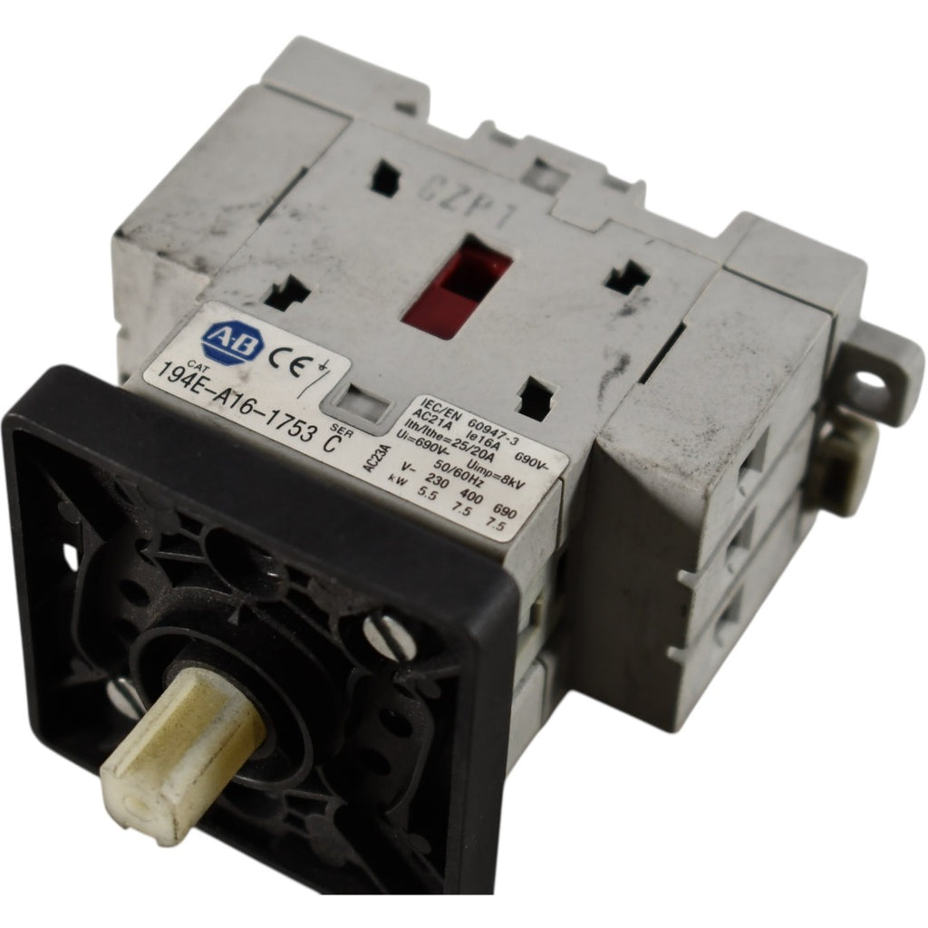 Allen-Bradley 194E-A16-1753 Rotary Disconnect Switch 3-Pole 16A NO HANDLE