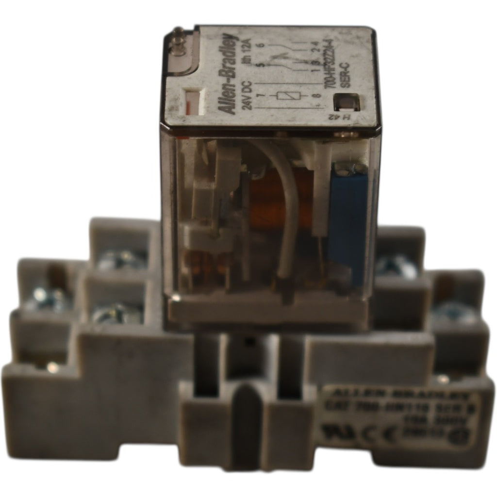 Allen-Bradley 700-HN116 Relay Socket 700-HF32Z24-4 DPDT 24VDC 10A Ice Cube