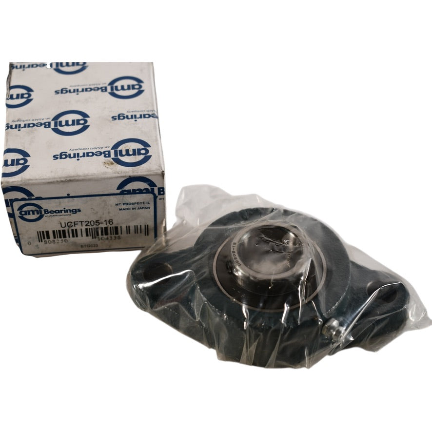 NEW AMI UCFT205?16 1'' Set?Screw Two?Bolt Flange Ball Bearing Unit, Cast Iron