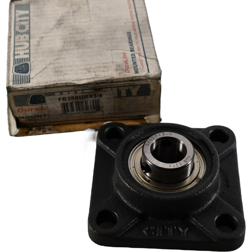 NEW Hub City FB250URX3/4 4-Bolt Flange Block Bearing 3/4'' Bore Cast Iron