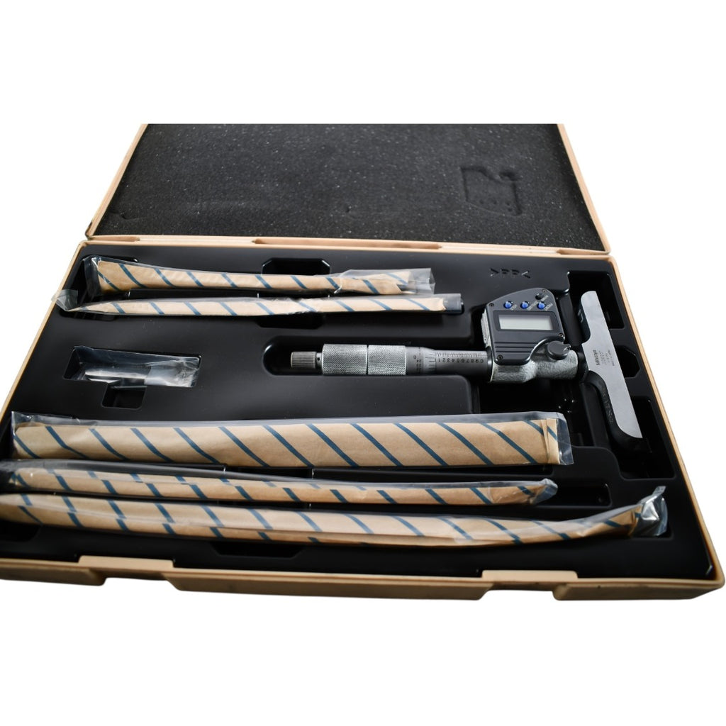 Mitutoyo 329-350-10 Digimatic Depth Micrometer 0-6''/150mm W/ Accessories
