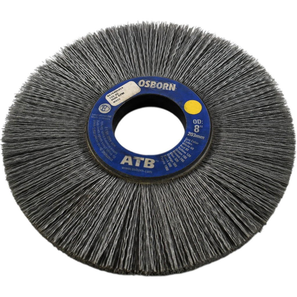 NEW Osborn ATB Wheel Brush 8'' Diameter Abrasive Deburring Finishing Tool 2'' Bore