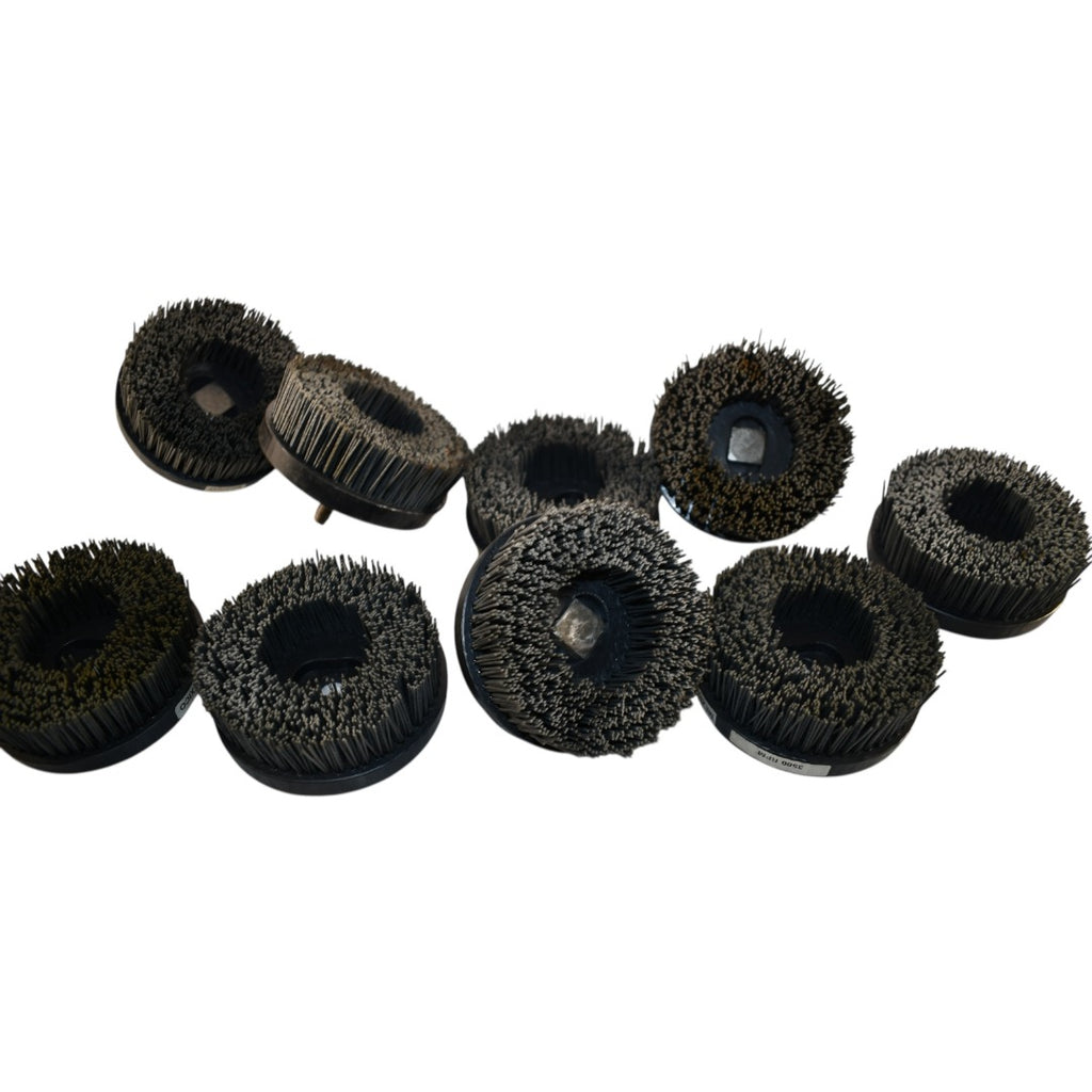 Lot of 9 Nylon Wire Brush Made in Mexico 3500 RPM 4'' OD
