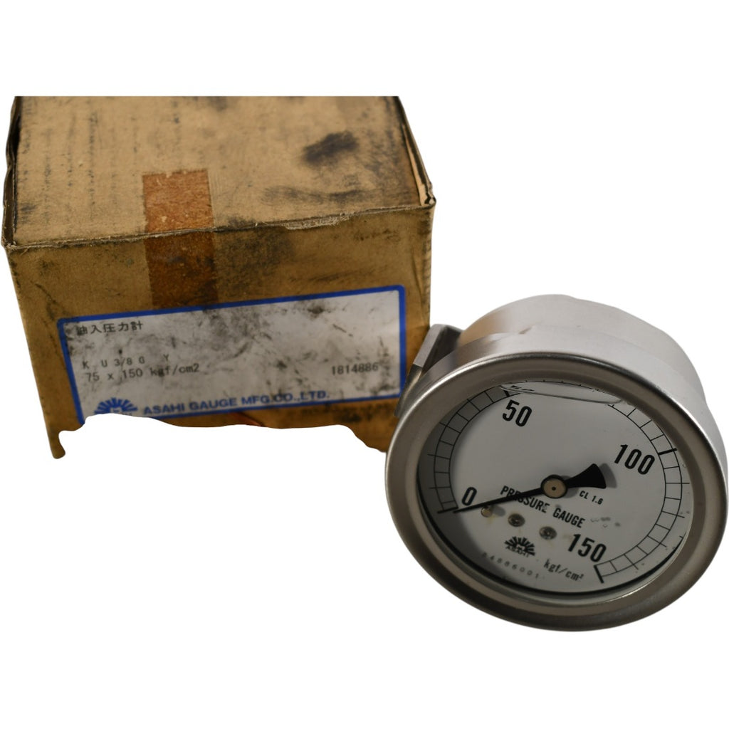 NEW Asahi 1814886 3-1/2'' Liquid Filled Pressure Gauge 0-150 kgf/cm2