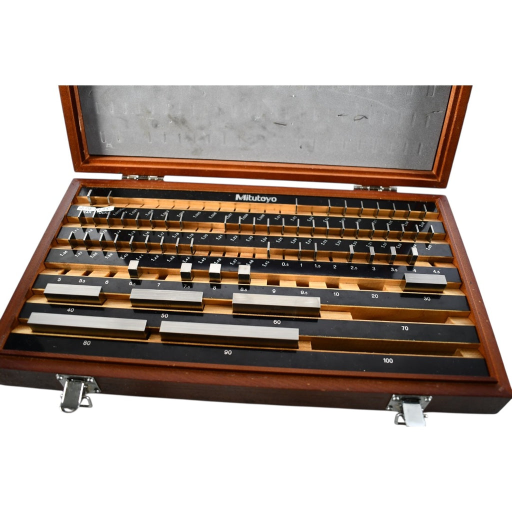 Mitutoyo 516-946-22 Incomplete Metric Steel Gage Block Set 87pc Grade 2