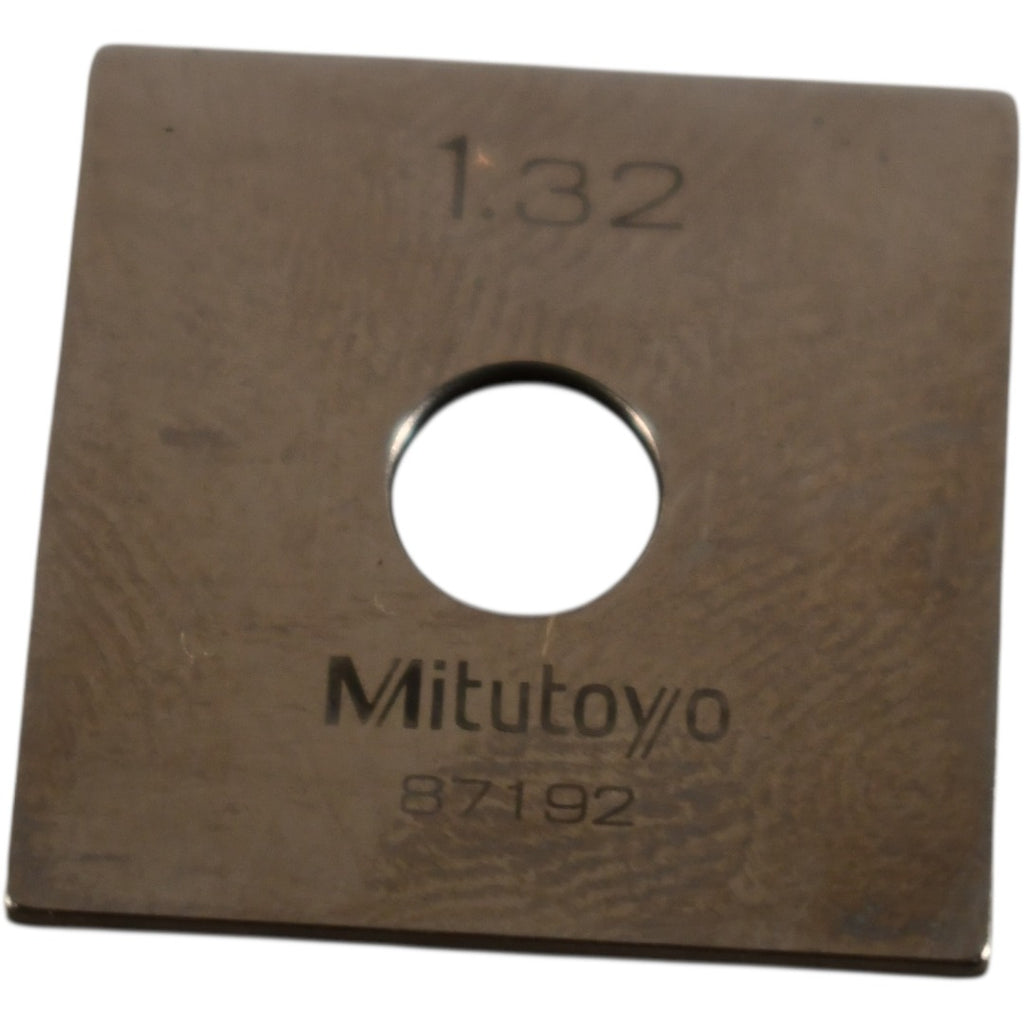 Mitutoyo 87192 1.32mm Square Steel Gage Block Inspection Standard