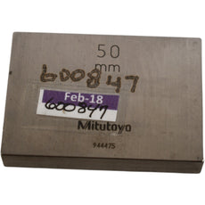 Mitutoyo 94475 50mm Rectangular Steel Gage Block Inspection Standard