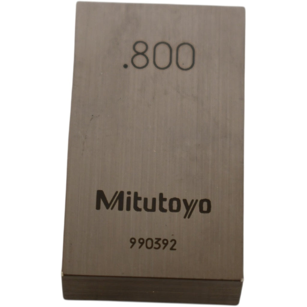 Mitutoyo 990392 .800'' Rectangular Steel Gage Block Inspection Standard