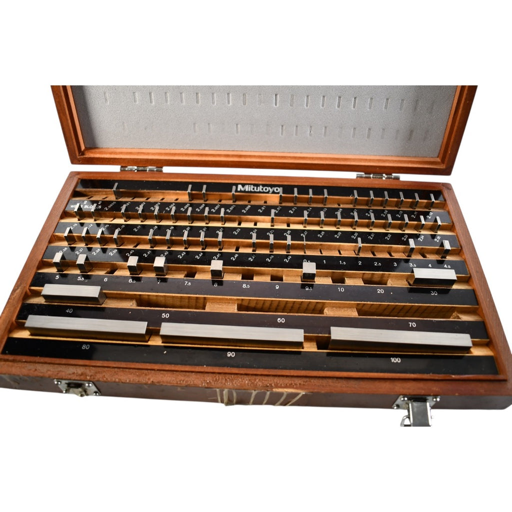 Mitutoyo 516-519-02 Gage Block Set 36pc Grade 2 Steel Metric, Incomplete