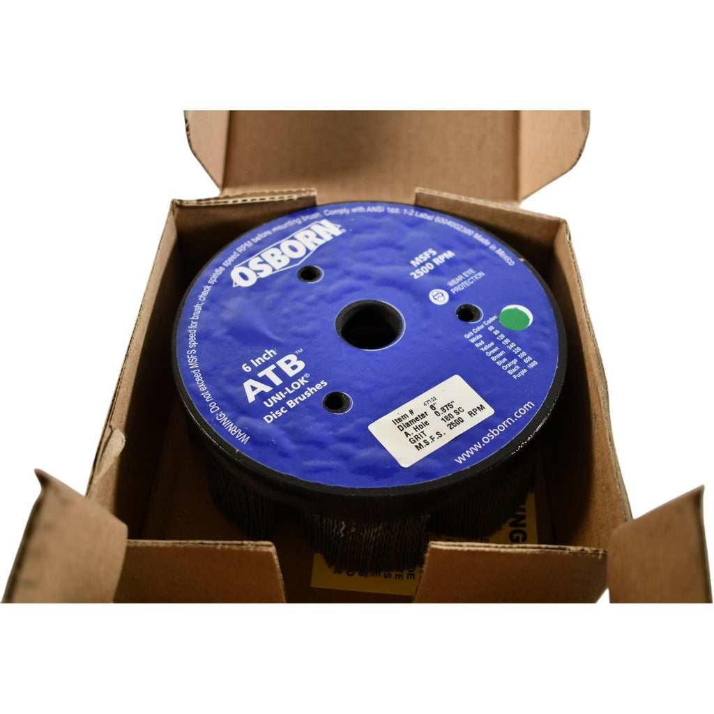 NEW Osborn 47102 6'' ATB Uni-Lok Disc Brush 180 Grit Silicon Carbide
