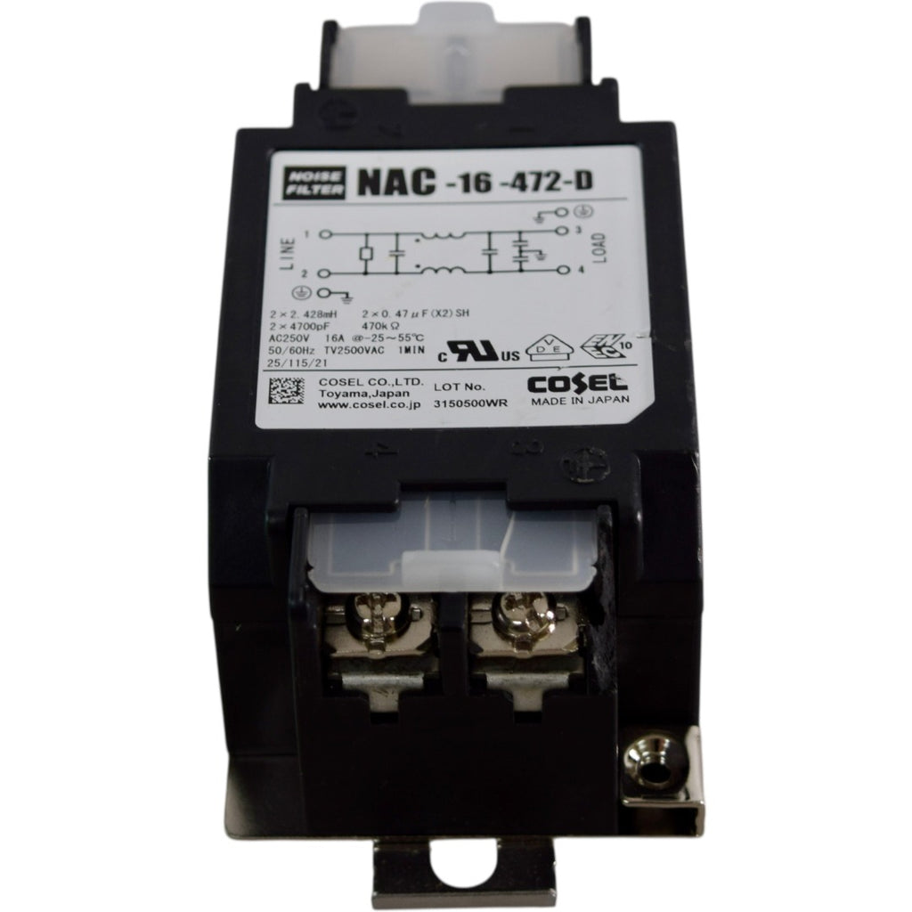 COSEL NAC-16-472-D 16A 250V DIN Rail EMI Filter Noise Filter