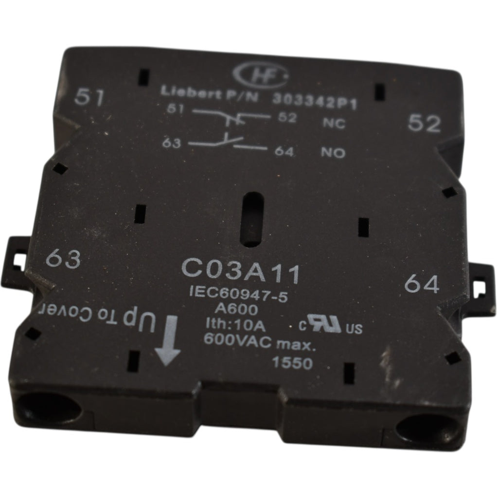 NEW Liebert 303342P1 N/O N/C Auxiliary Contact Contactor C03A11 Homer