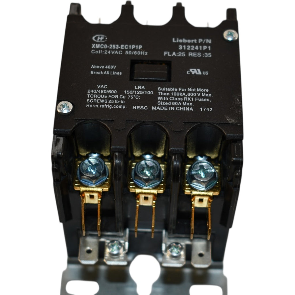 NEW Liebert 312241P1 3 Pole 24V 25/30A Definite Purpose Contactor XMC0-253-EC1P1P