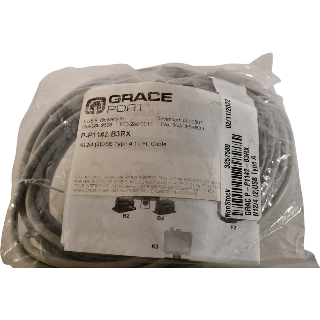 NEW Grace Port P-P11#2-B3RX 2-Port USB Interface 10ft Cable
