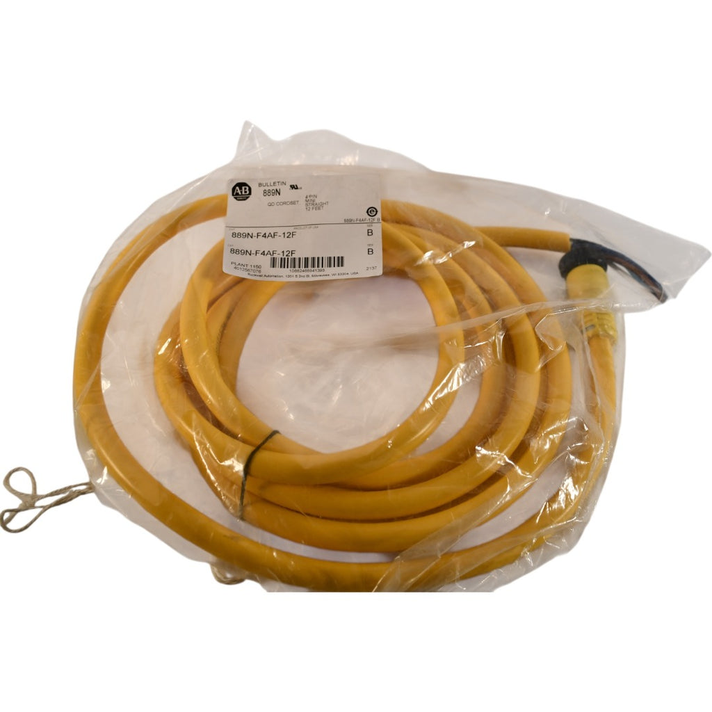 NEW Allen-Bradley 889N-F4AF-12F Mini Cordset 4-Pin 12ft