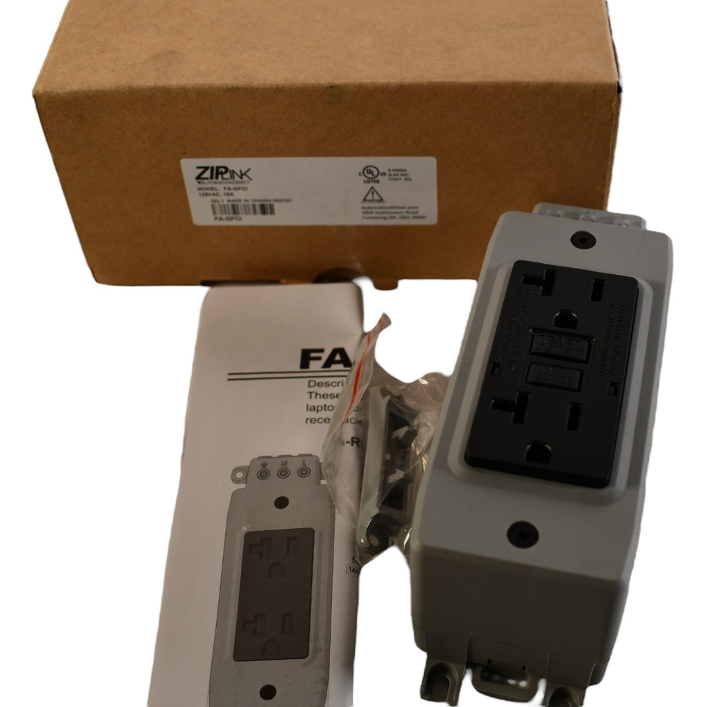NEW Automation Direct Ziplink FA-GFCI 15A 125VAC DIN Rail Mount GFCI Receptacle