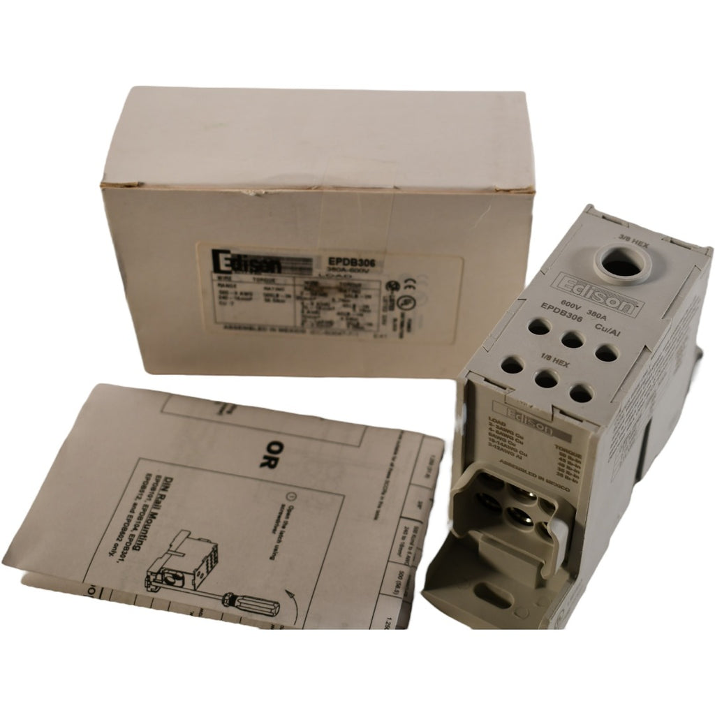 NEW Edison EPDB306 380A Power Distribution Block 600V 1-Pole Panel
