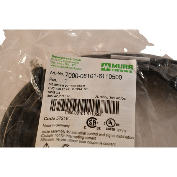 Câble MURR ELEKTRONIK Référence 7000-08101-6111000 - Pour Automates Ou équipements Industriels, Neuf