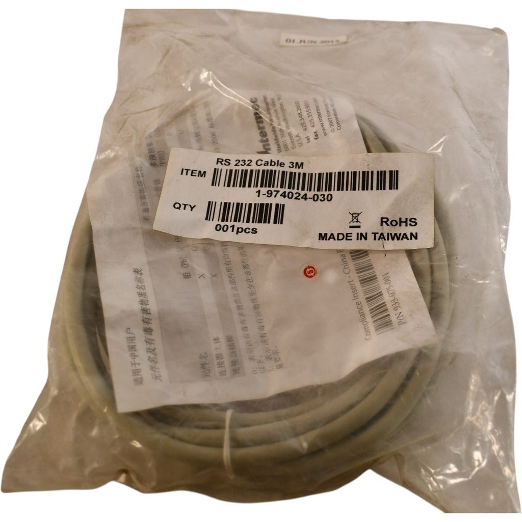 NEW Intermec 1-974024-030 RS232 Serial Data Cable 3M DB9 Female to DB9 Male
