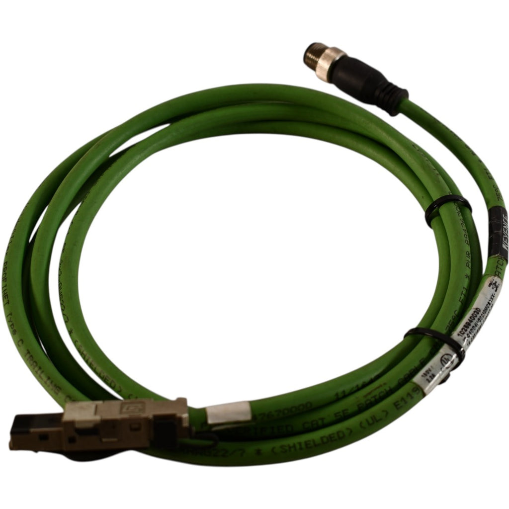 Keyence OP-87457 2m Ethernet Cable M12 4-Pin to RJ45