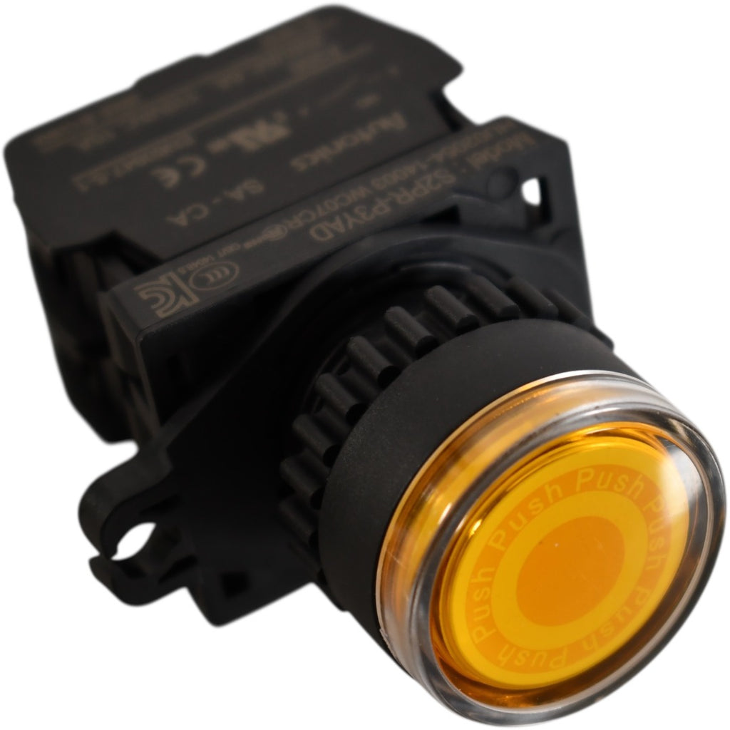 NEW Autonics S2PR-P3YAD 22mm Illuminated Push Button Yellow 12-30V AC/DC